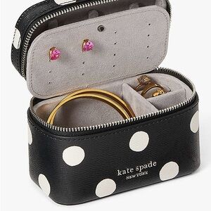 Kate Spade Black and White Polka Dot Jewelry Case